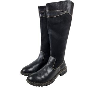 Born Mayall Tall Black Suede Leather Riding Boots Equestrian Women's Size 7